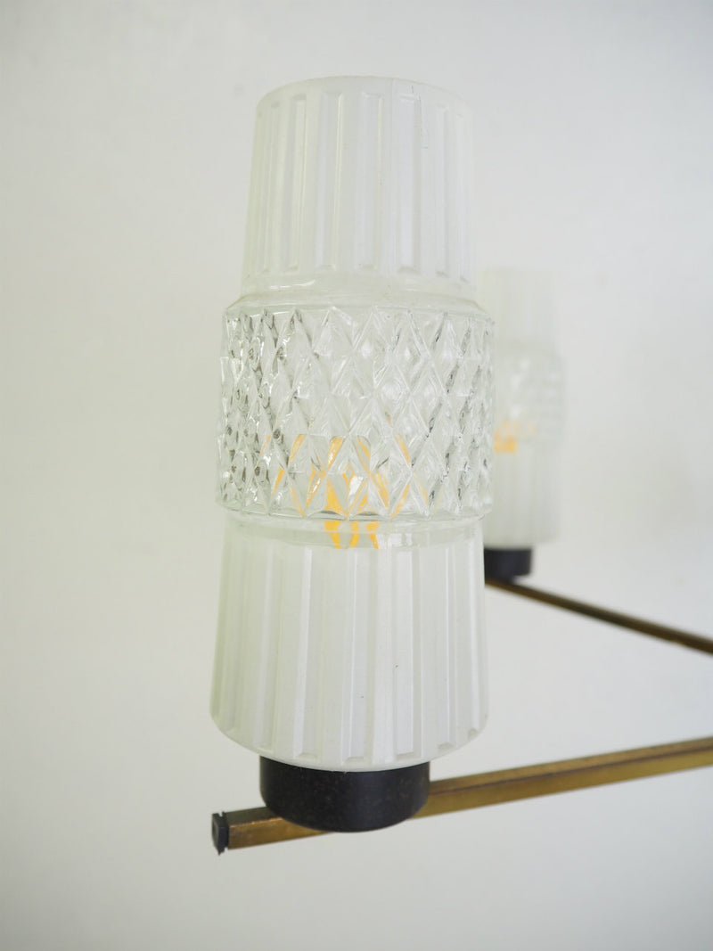 vintage<br> 5-light cutting glass x iron chandelier<br> Yamato store