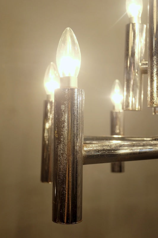 Vintage 16 light chrome modern chandelier Sendagaya store
