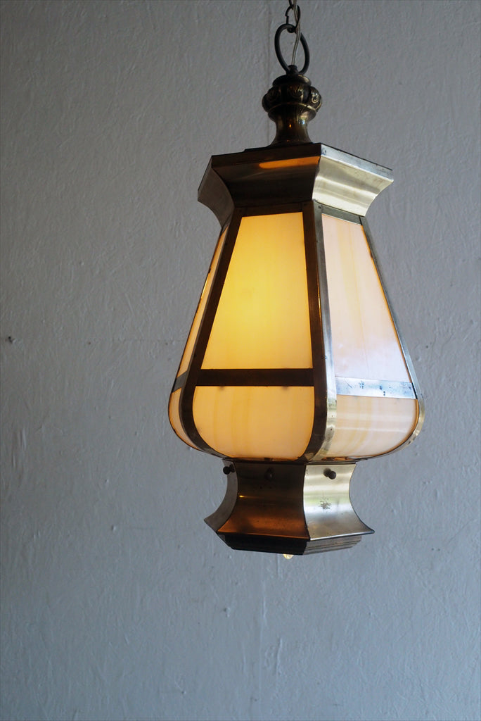 Vintage milk glass x iron 4 light pendant light