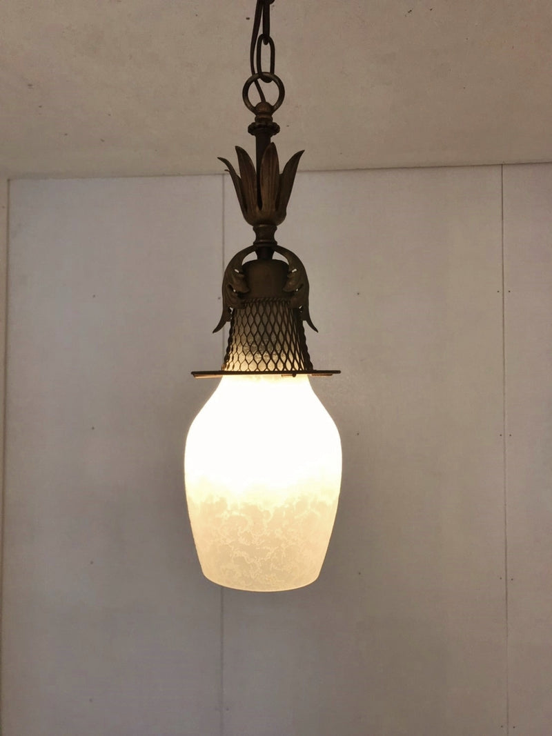 Vintage frosted glass pendant lamp (Haneda store)_PLSD-190704-02
