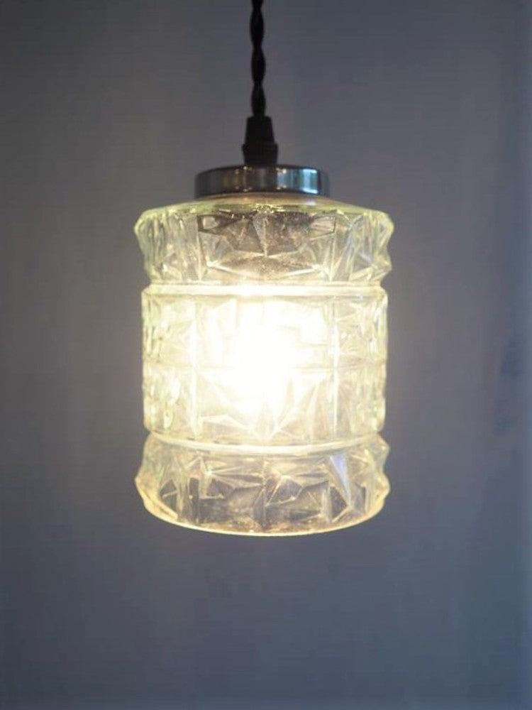 Vintage cutting glass pendant lamp Sendagaya store