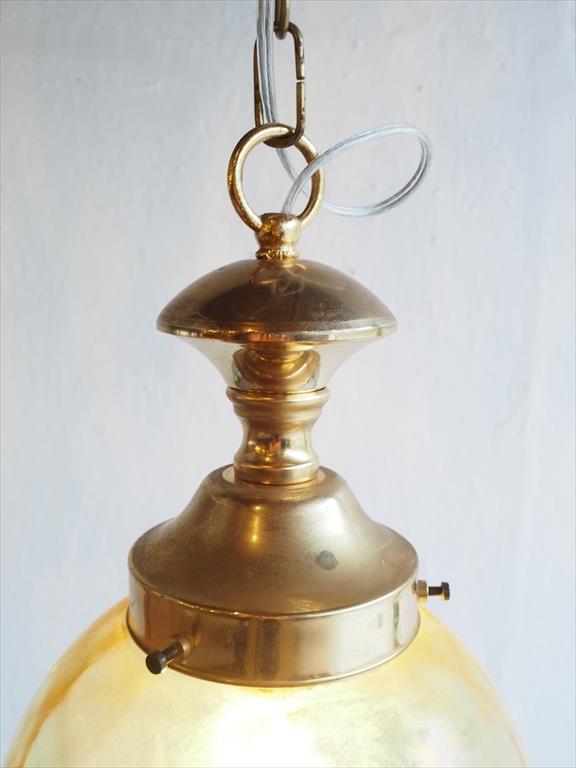 Vintage iron x amber glass pendant light (Osaka store)_PLSD-210306-9-O