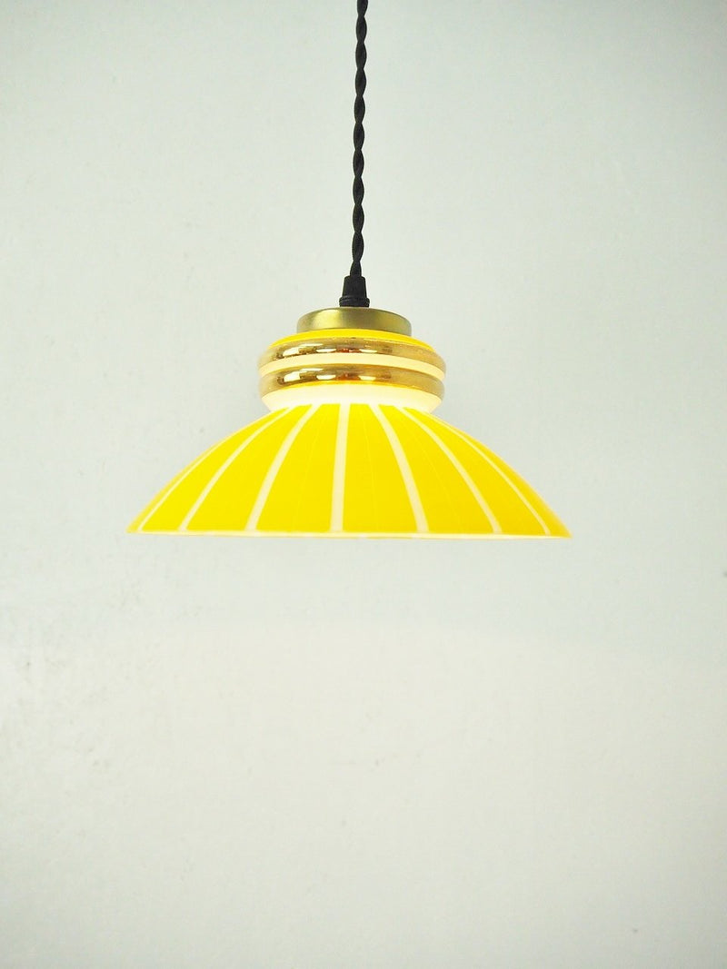 Vintage yellow paint glass pendant light (Sendagaya store)_plsd-210401-7-h