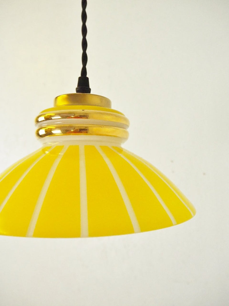 Vintage yellow paint glass pendant light (Sendagaya store)_plsd-210401-7-h