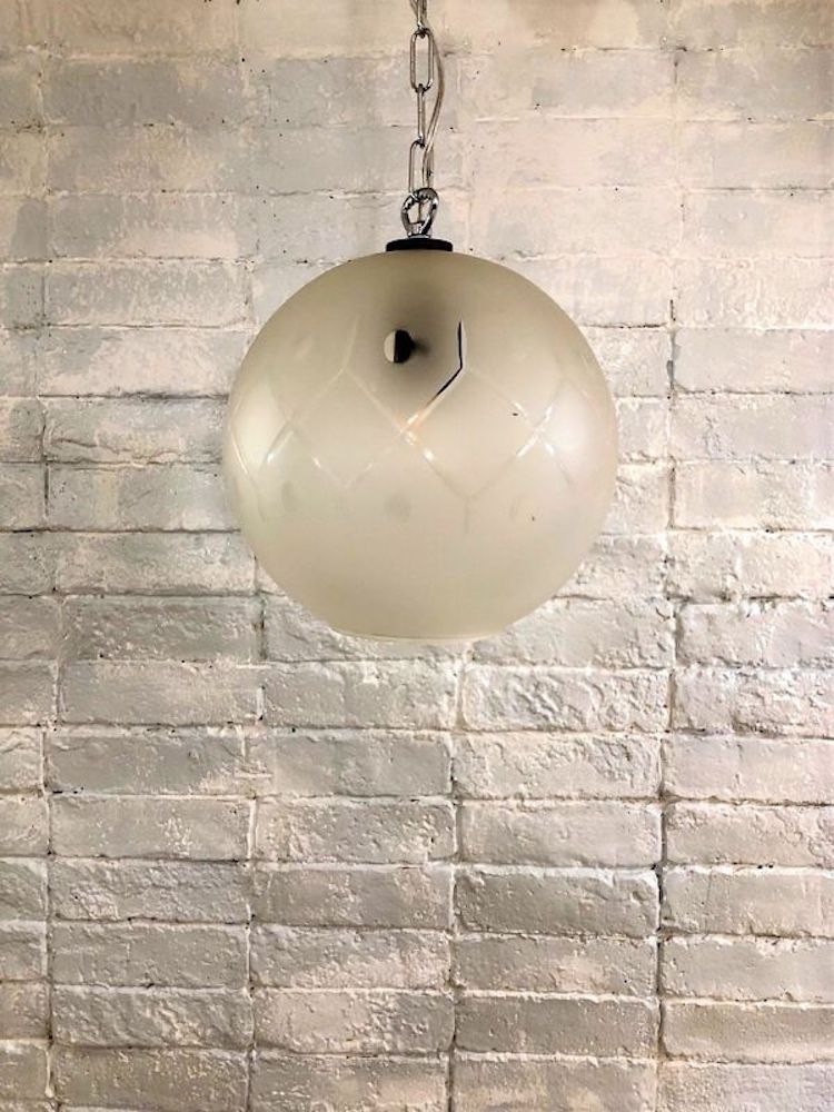 Vintage iron x frosted glass pendant lamp Yamato store