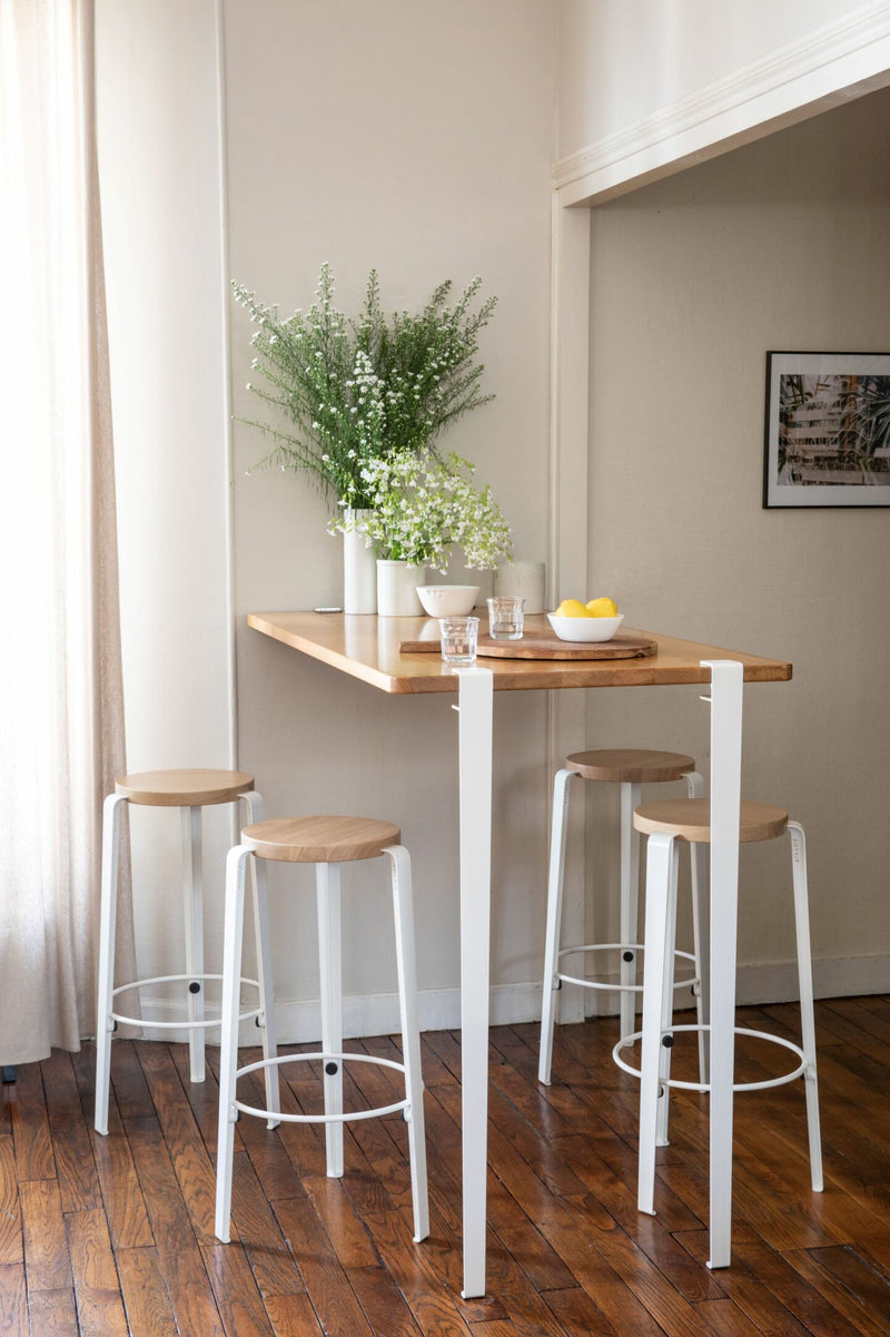 【P】BIG LOU bar stool – SOLID BEECH<br> CLOUDY WHITE
