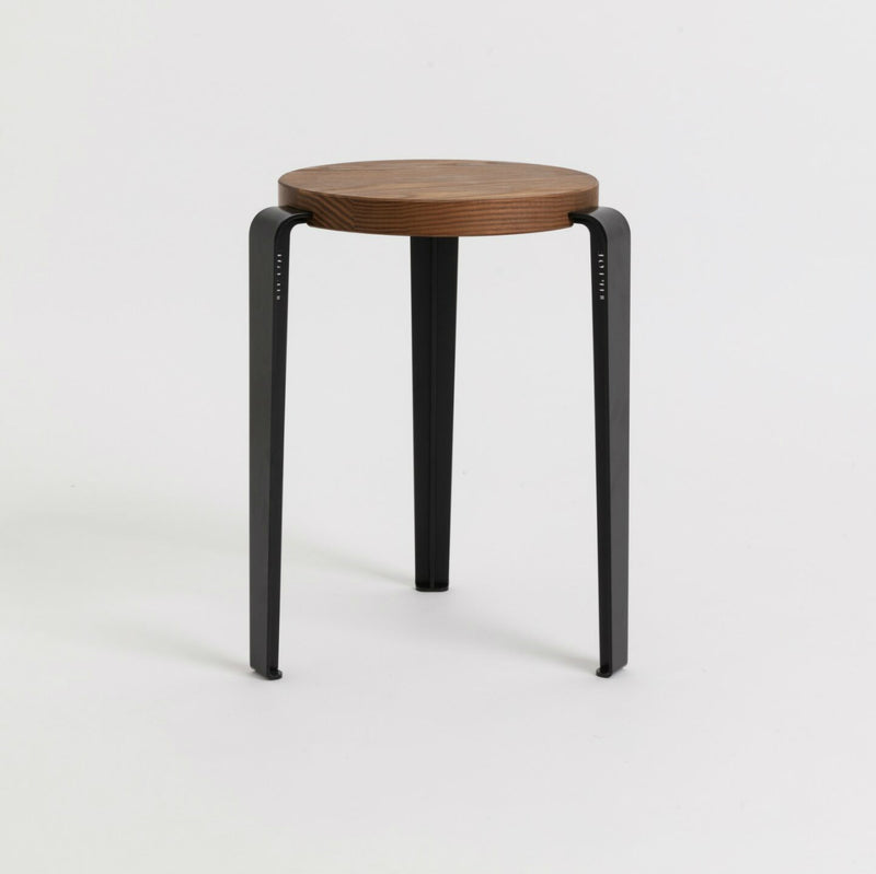 【P】LOU stool – TINTED OAK<br> GRAPHITE BLACK