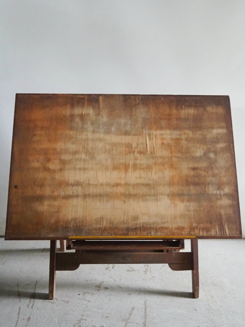 Vintage French Wood Drafting Table Yamato Store